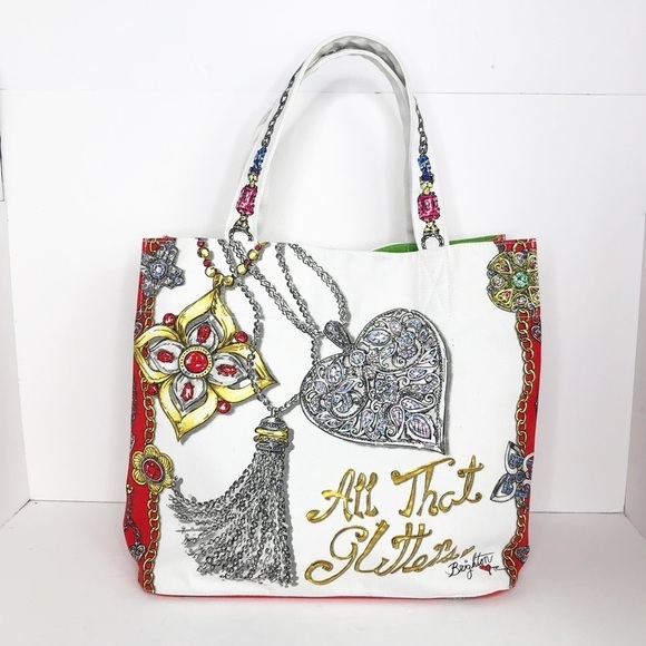 Brighton all that glitters canvas graphic print tote bag - Picture 3 of 9